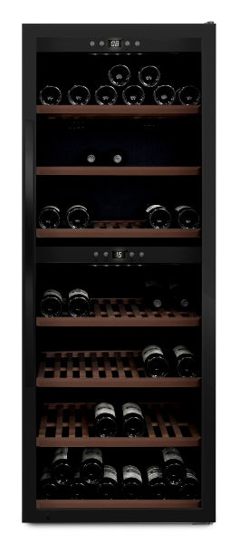 mQuvée - WineExpert 126 Fullglass Black Dual Zone Wine Fridge