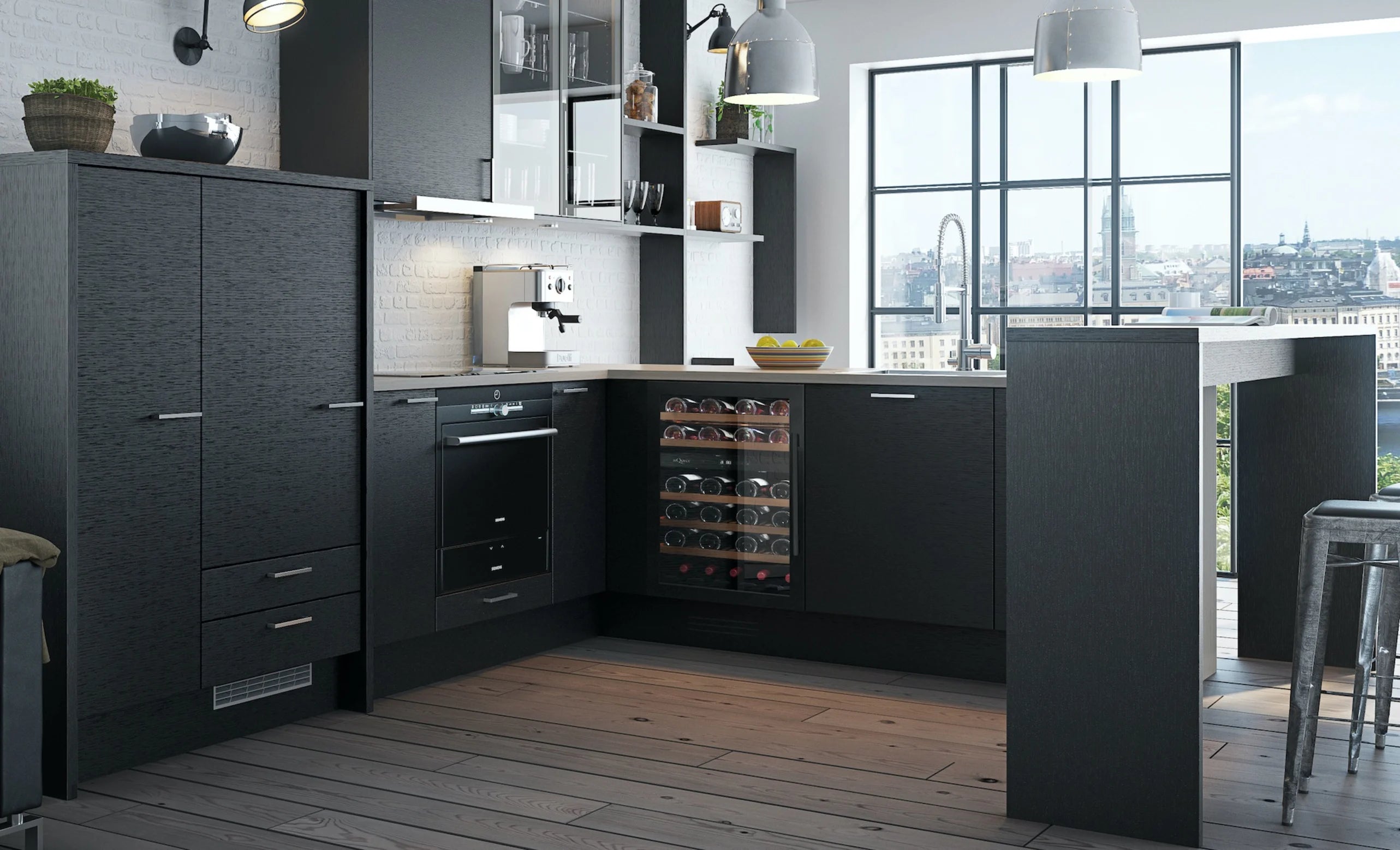 mQuvée - WineCave 700 50D Anthracite Black Dual Zone Wine Fridge