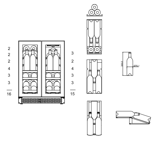 mQuvée - WineCave 60D2 Anthracite Black Dual Zone Wine Fridge