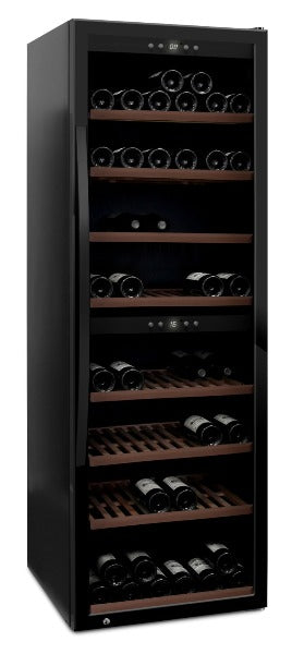 mQuvée - WineExpert 180 Fullglass Black Dual Zone Wine Fridge