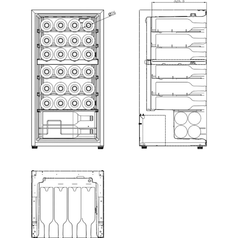 Cavin - Northern Collection 28 Black - Dual Zone Wine Fridge