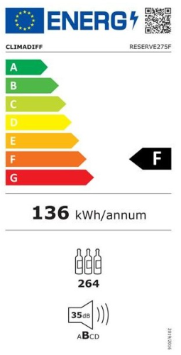 Climadiff - 264 Bottle Wine Ageing Cabinet - RESERVE 275F