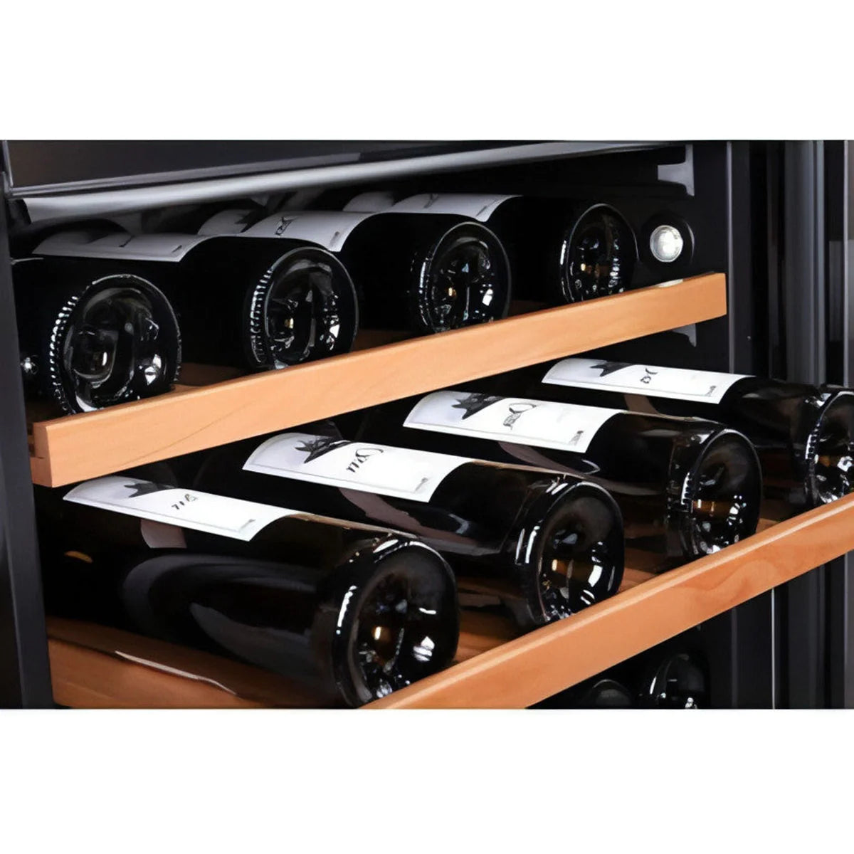 mQuvée - WineCave 800 60D Fullglass Black Dual Zone Wine Fridge