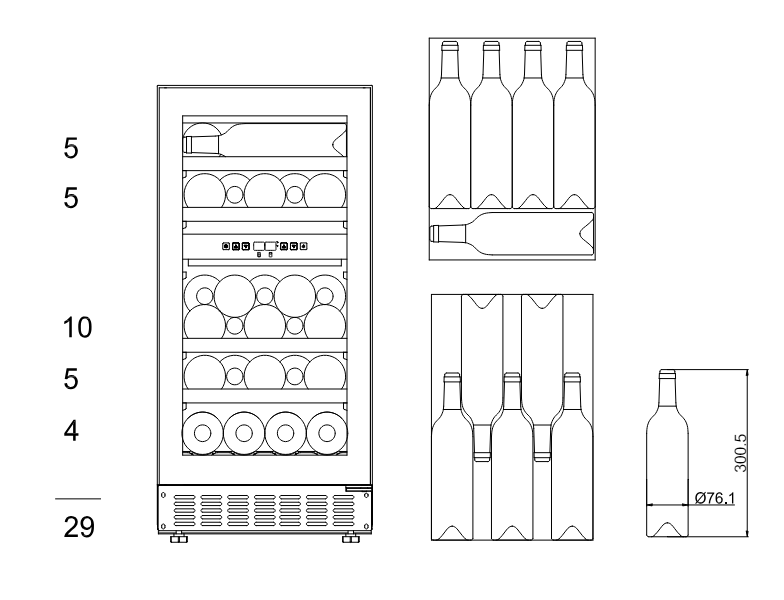 mQuvée - WineCave 700 40D Modern Dual Zone Wine Fridge