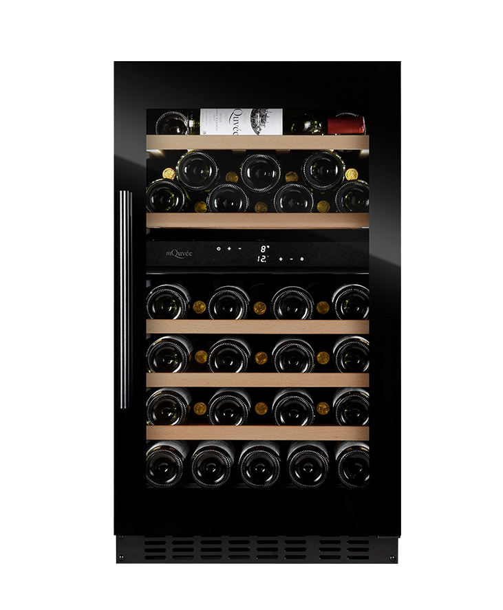 mQuvée - WineCave 800 50D Fullglass Black Dual Zone Wine Fridge