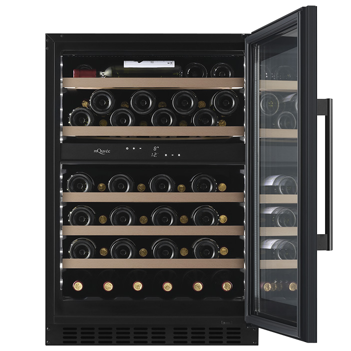 mQuvée - WineCave 800 60D Fullglass Black Dual Zone Wine Fridge