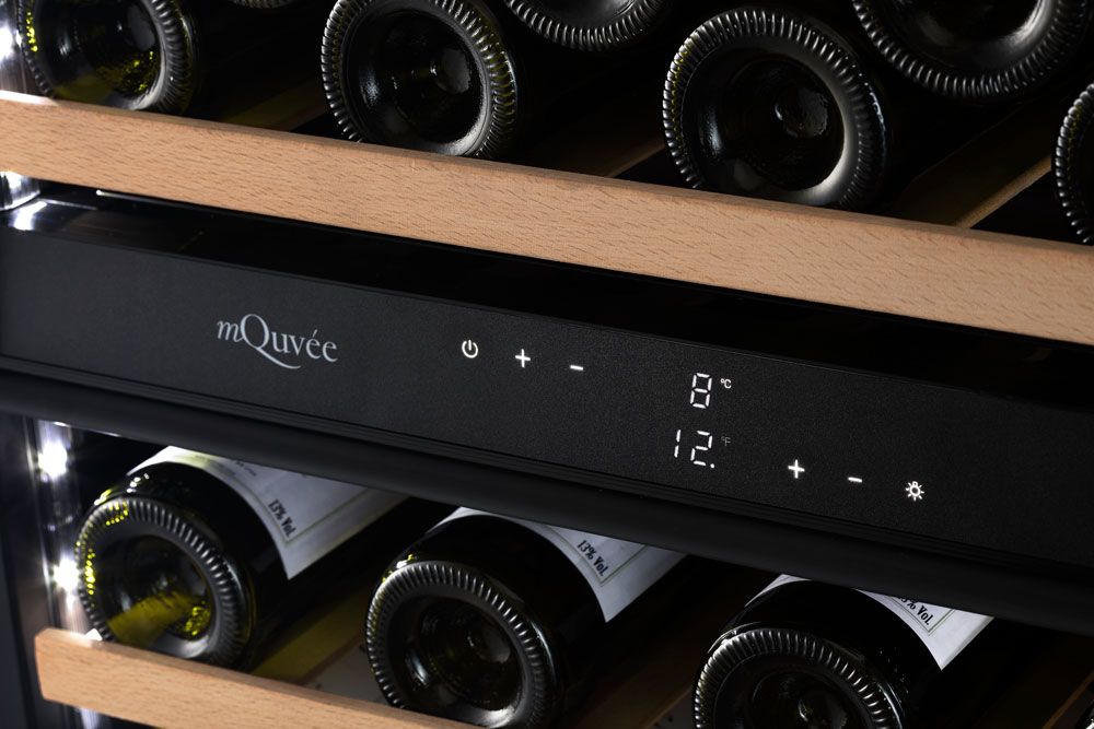 mQuvée - WineCave 800 60D Fullglass Black Dual Zone Wine Fridge