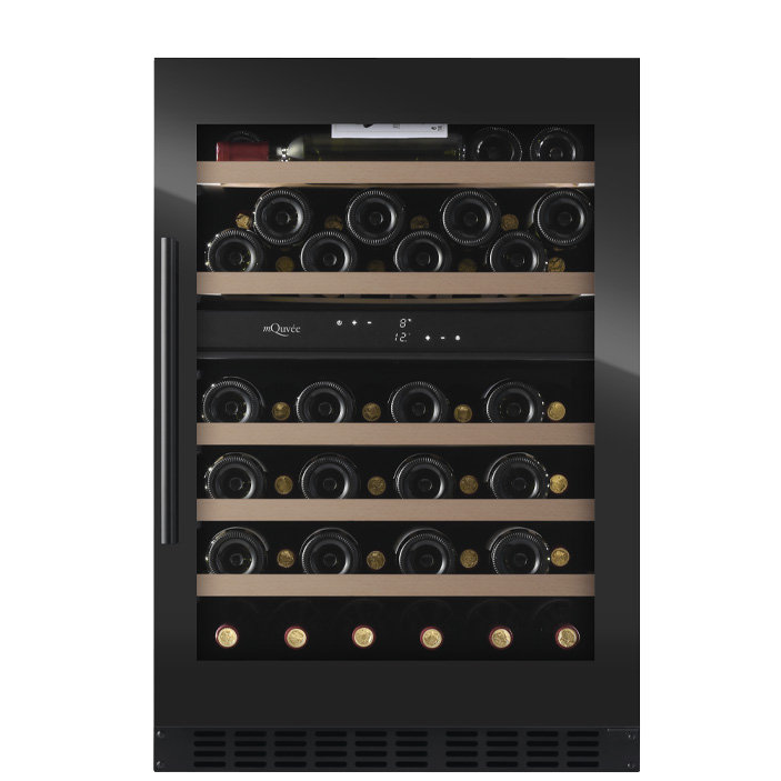 mQuvée - WineCave 800 60D Fullglass Black Dual Zone Wine Fridge