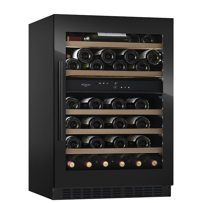 mQuvée - WineCave 800 60D Fullglass Black Dual Zone Wine Fridge