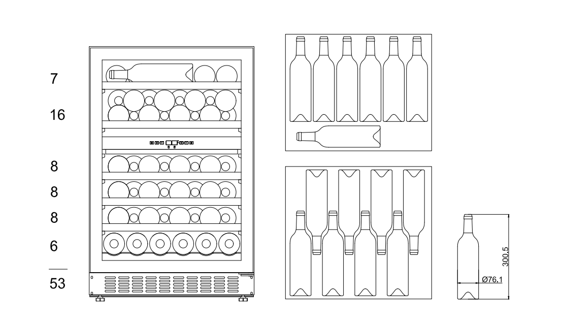 mQuvée - WineCave Exclusive 780 60D Push/Pull Wine Fridge