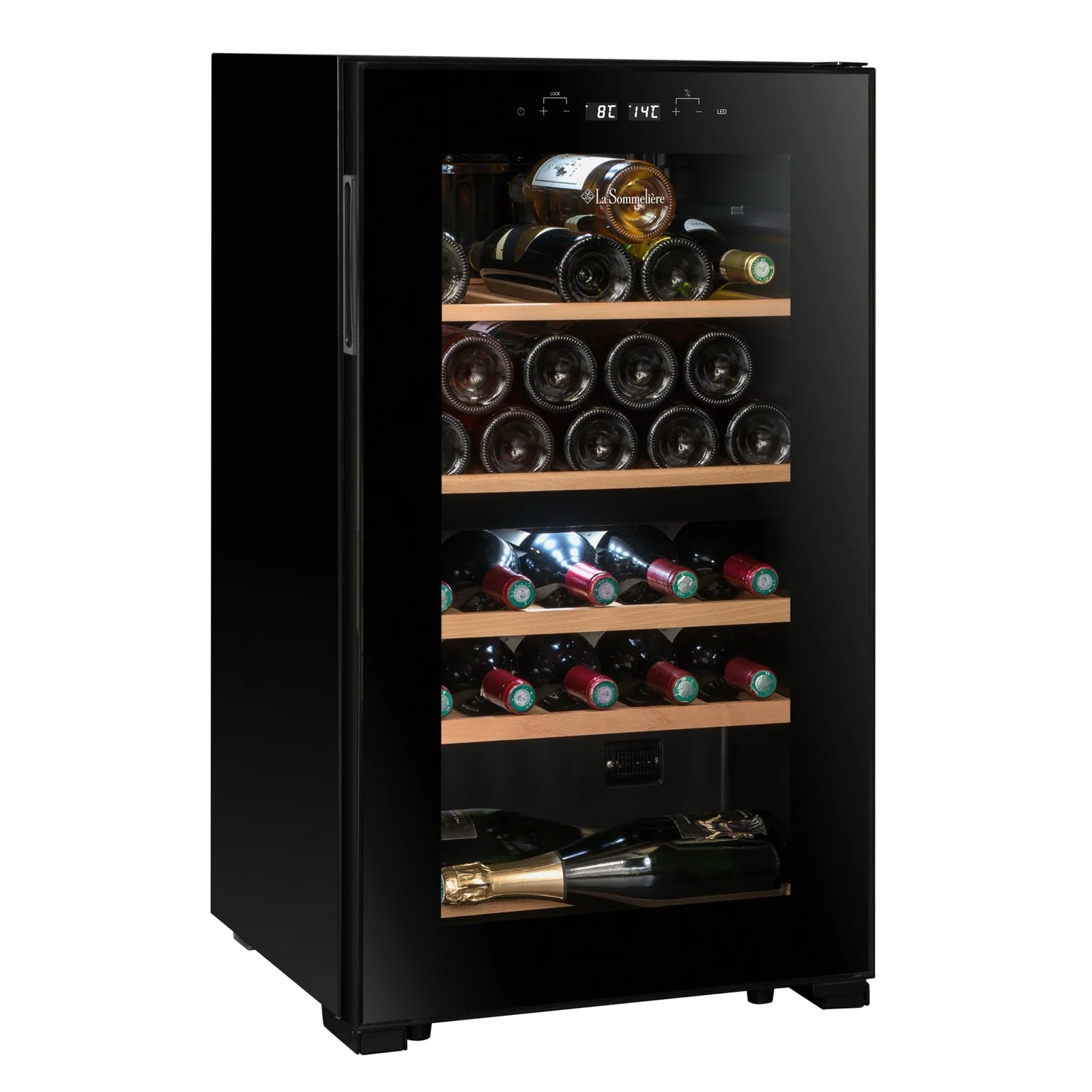 La Sommeliere - 32 Bottle Dual Zone Wine Cooler - SLS32DZBLACK