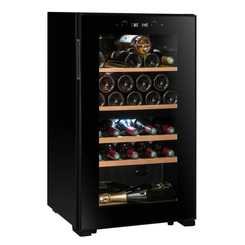 La Sommeliere SLS32DZBLACK | 32 Bottle Dual Zone Wine Cooler
