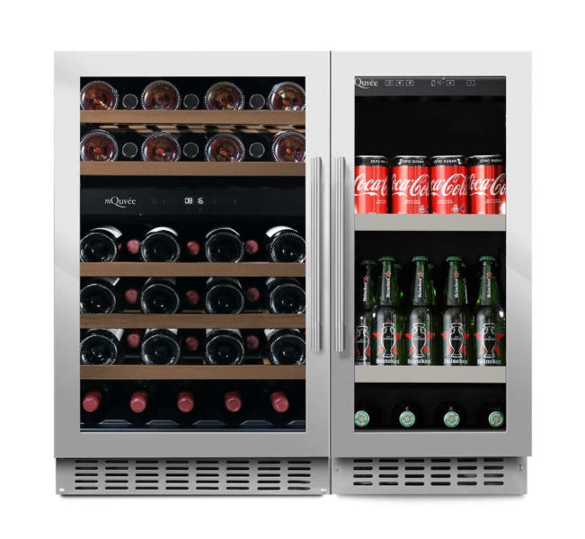 mQuvée - Undercounter Wine & Beer Fridge Combination - 90 Stainless