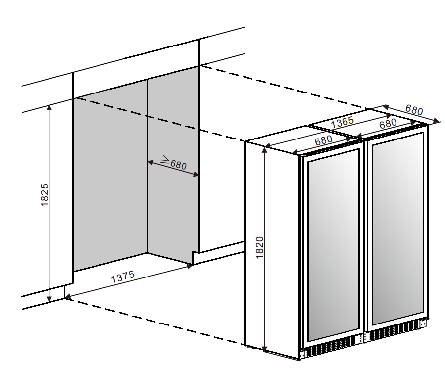 mQuvée - Velvet 220 Glass Double Door Wine Fridge