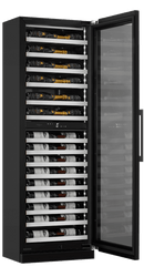 mQuvée - WineCave Slim 182D Fullglass Black Wine Fridge