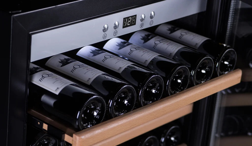 mQuvée - WineExpert 180 Fullglass Black Dual Zone Wine Fridge