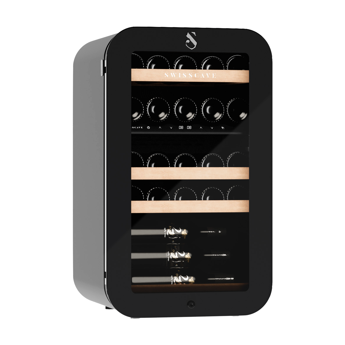 Swisscave - Premium Edition 26 Bottle Dual Zone Wine Cooler - WLB-120DF-BLACK