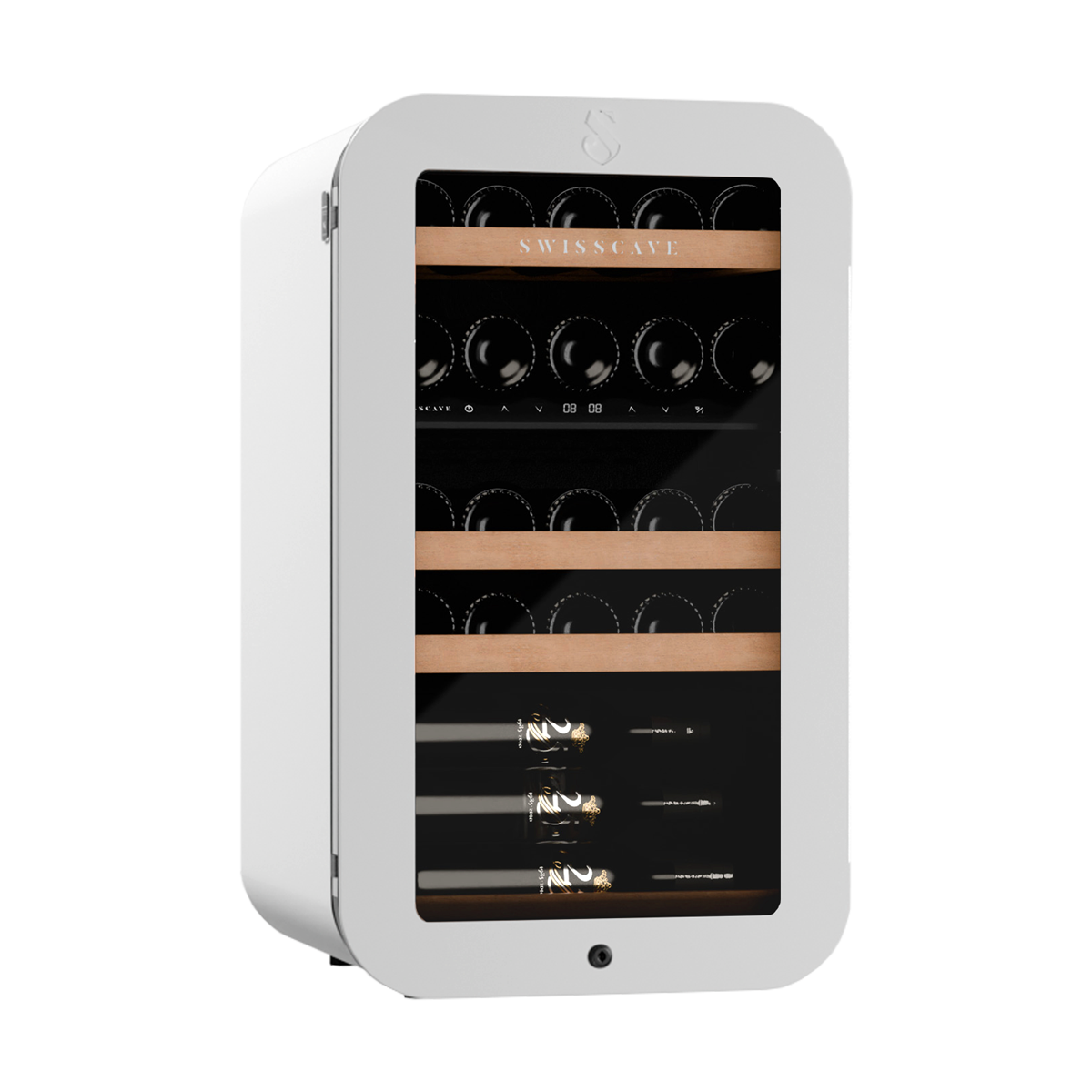 Swisscave - Premium Edition 26 Bottle Dual Zone Wine Cooler - WLB-120DF-WHITE