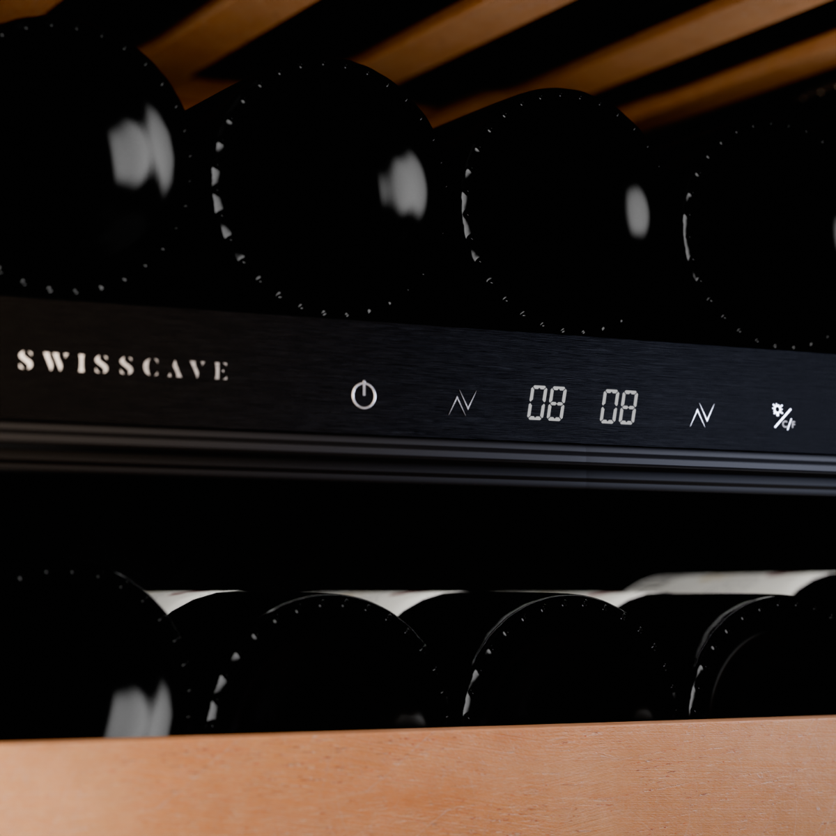 Swisscave - Premium Edition 26 Bottle Dual Zone Wine Cooler - WLB-120DF-BLACK