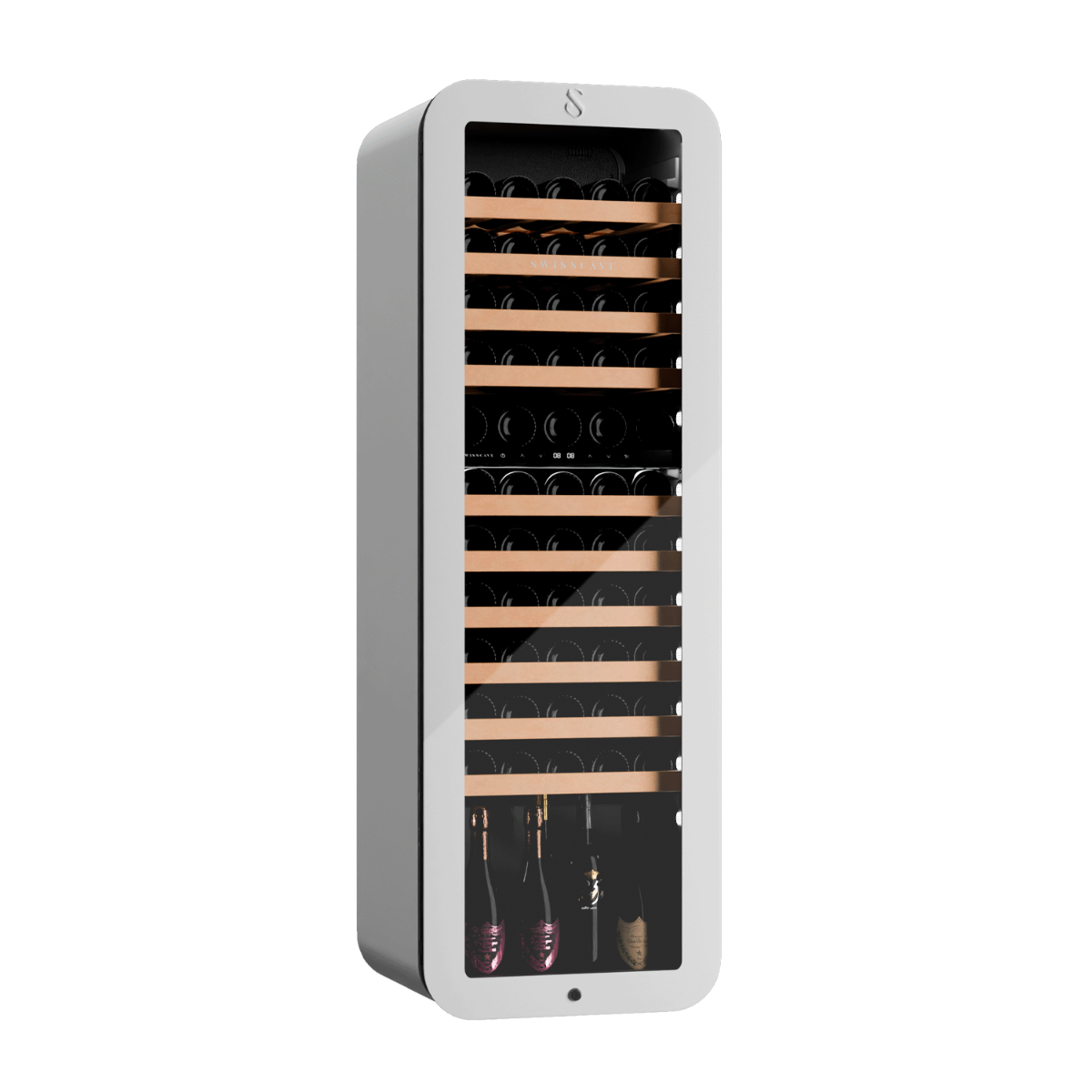 Swisscave - 68 Bottle Dual Zone Wine Fridge - WLB-320DF-WHITE