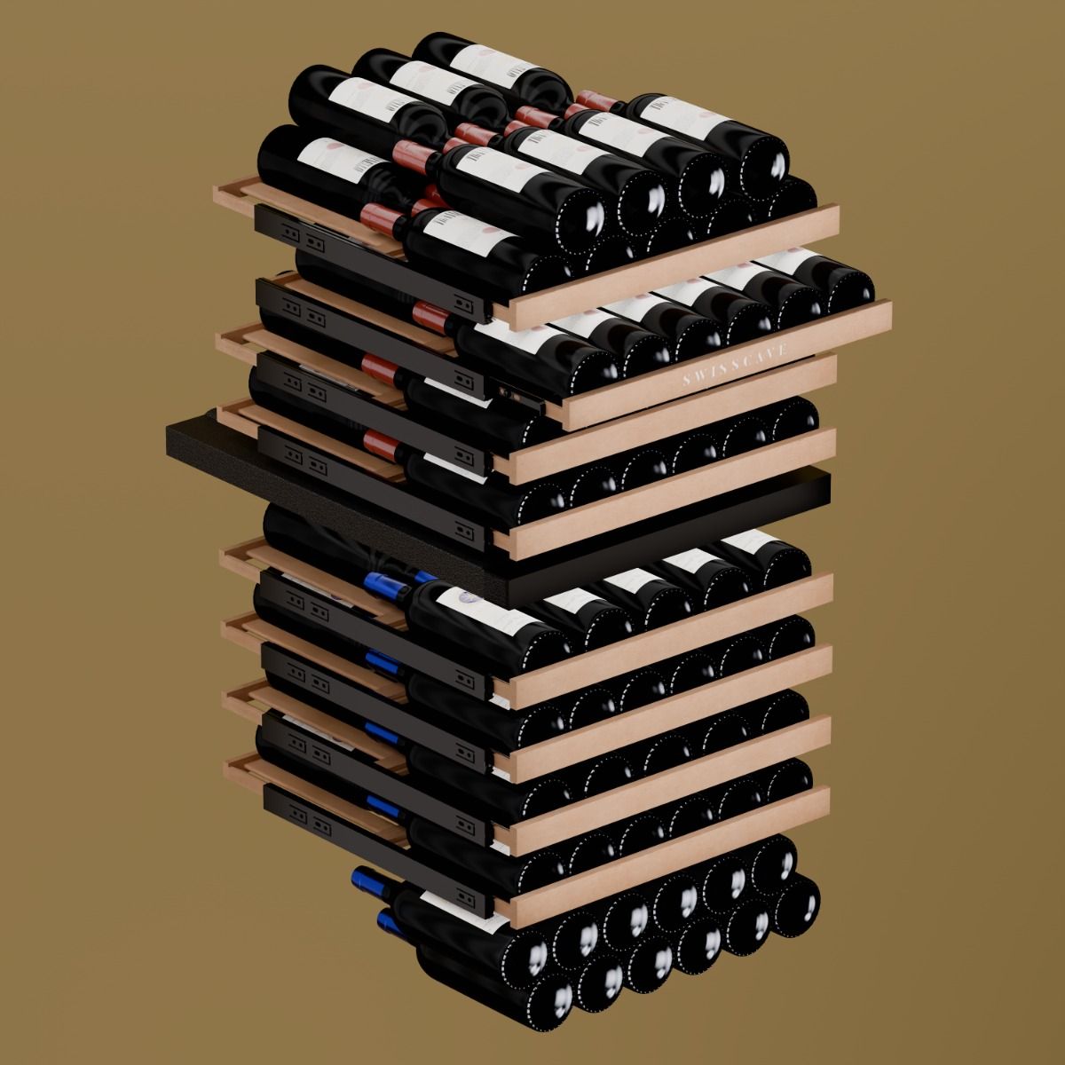 Swisscave - Premium Edition 103-113 Bottle Dual Zone Wine Cooler - WLB-360DF-MIX