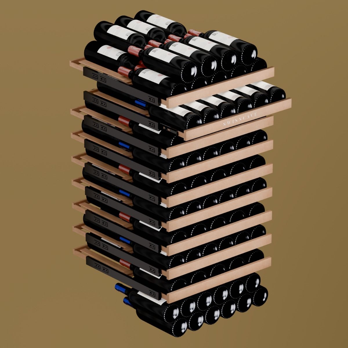 Swisscave - Premium Edition 124 Bottle Single Zone Wine Cooler - WLB-360F-MIX