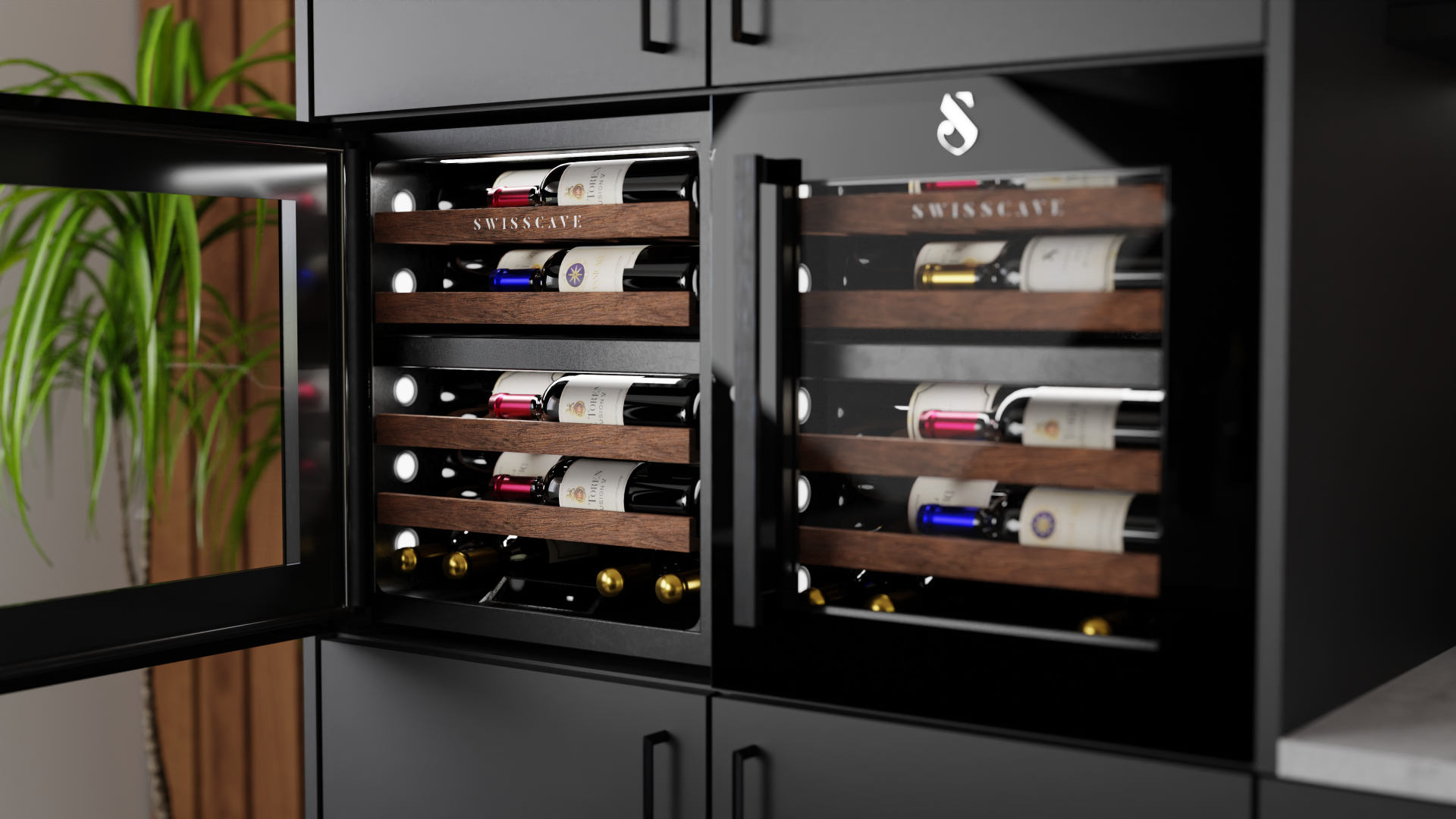 Swisscave - WIB-60DF - Kitchen Edition Dual Zone Wine Fridge