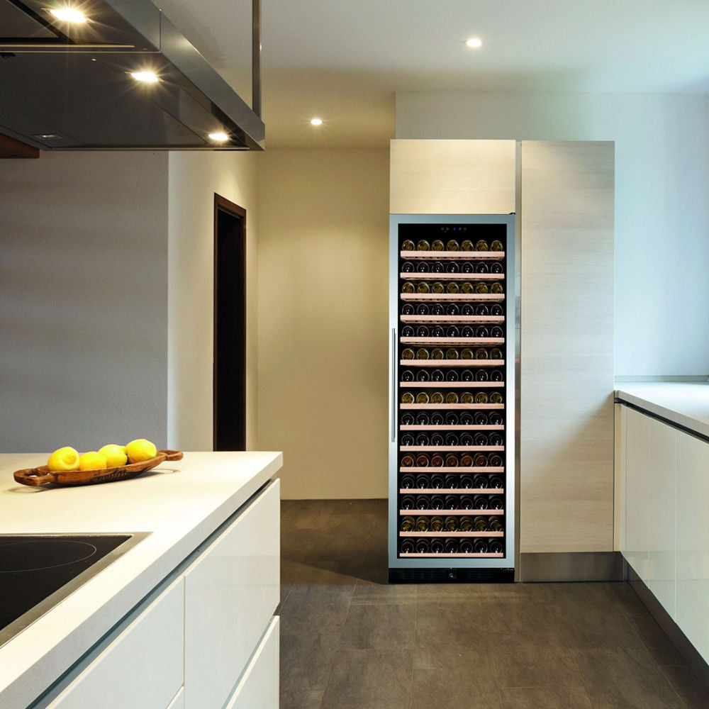 Dunavox DX-194.490SSK- 194 Bottle Freestanding/Built-In Single Zone Wine Cabinet