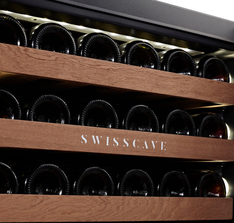 Swisscave - Premium Kitchen Integrated 42 Bottle Dual Zone Wine Cooler - WLI-160DF