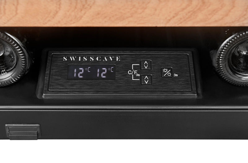 Swisscave - Premium Kitchen Integrated 29 Bottle Dual Zone Wine Cooler - WLI-90DF