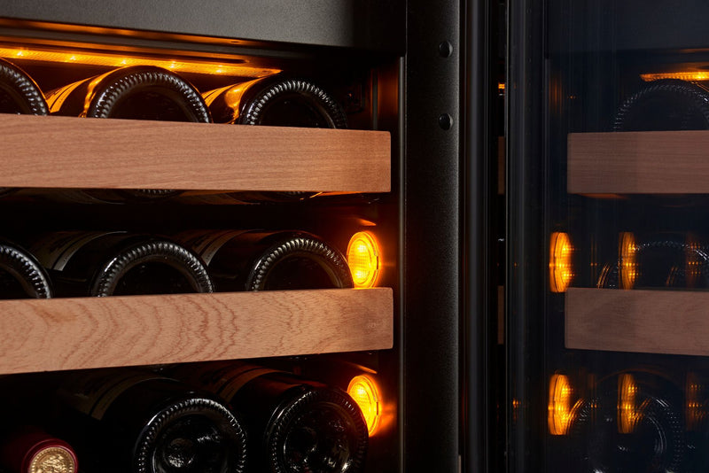 Swisscave - Premium Kitchen Integrated 42 Bottle Dual Zone Wine Cooler - WLI-160DF