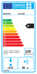 Swisscave - Premium Edition 124 Bottle Single Zone Wine Cooler - WLB-360F-MIX
