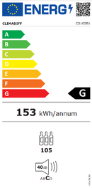 Climadiff - 105 Bottle Single Zone Wine Cooler - CS105B1