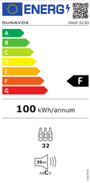 Dunavox - 32 Bottle Built-In Wine Cooler - DAUF-32.83B