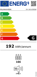 Dunavox DX-166.428DBK - 166 Bottle Freestanding/Built-In Dual Zone Wine Cabinet