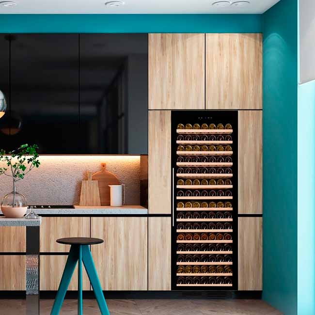 Dunavox DX-166.428DBK - 166 Bottle Freestanding/Built-In Dual Zone Wine Cabinet