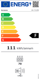 Dunavox 70 Bottle Single Zone Wine Cooler - DX-70.258B