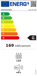 Dunavox DX-123.338DB - 123 Bottle Freestanding/Built-In Dual Zone Wine Cabinet