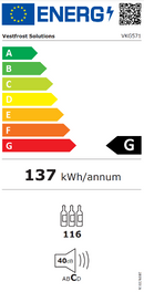 Vestfrost - 116 Bottle Single Zone Wine Cabinet - VKG 571